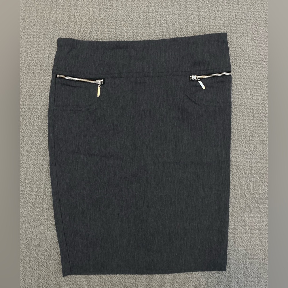 Joe B Charcoal Business Minimalist Monochrome Above Knee Pencil Skirt